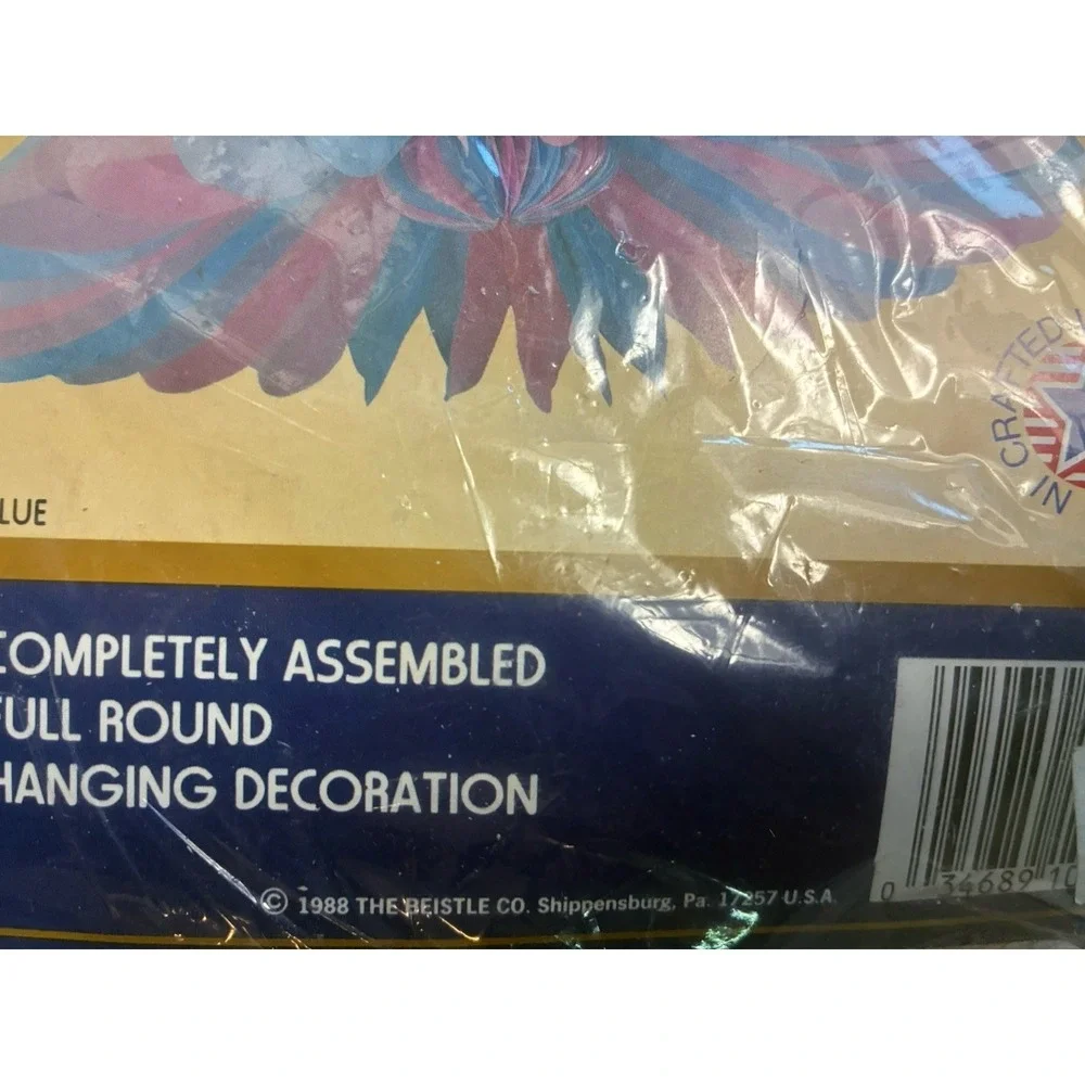 Beistle Westminster Bells (2) Honeycomb Pink Blue Baby Shower Reveal 80s Vtg NEW